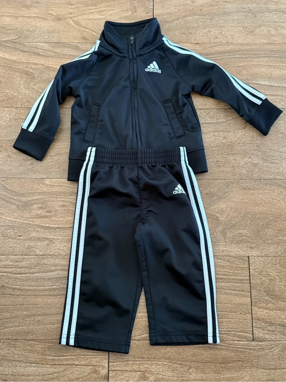 adidas Black and White Kids Track Jacket & Pants